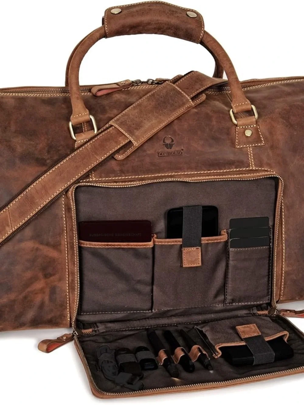 DONBOLSO Leather Duffel Bag